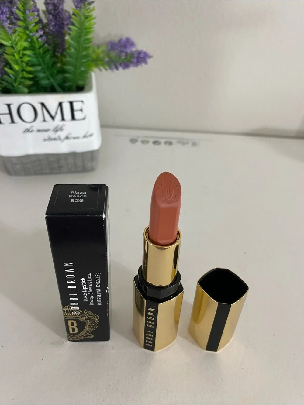 520 Plaza Peach ~ Bobbi Brown Luxe Lipstick, Full Size, 0.12 OZ / 3.5 g, NIB